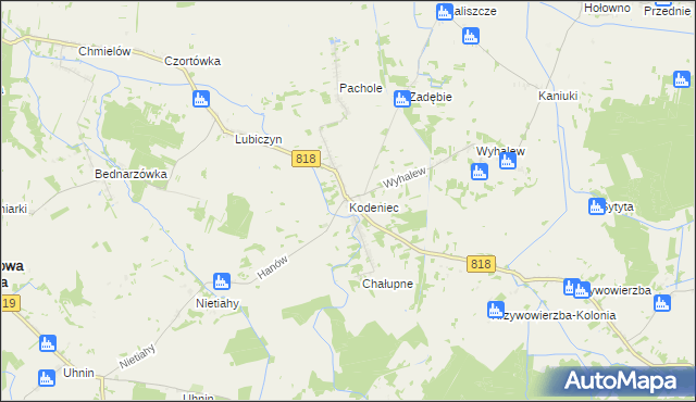 mapa Kodeniec, Kodeniec na mapie Targeo