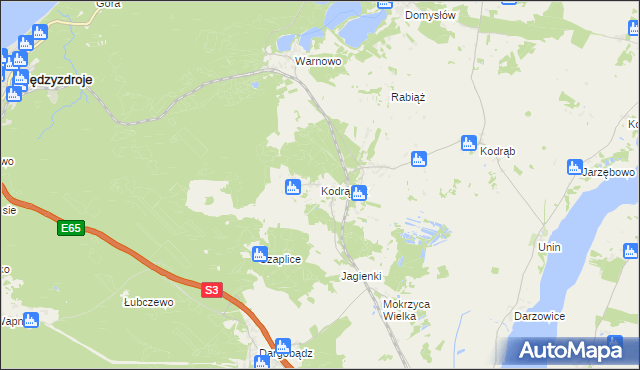 mapa Kodrąbek, Kodrąbek na mapie Targeo