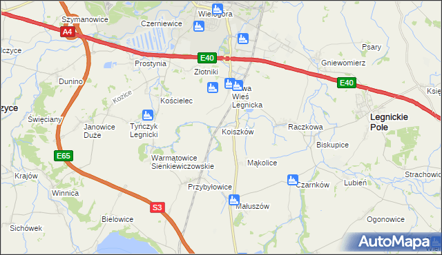 mapa Koiszków, Koiszków na mapie Targeo