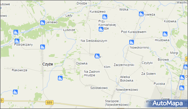 mapa Kojły, Kojły na mapie Targeo