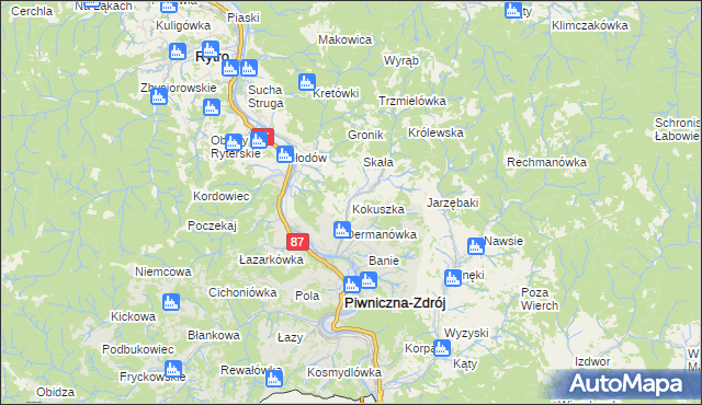 mapa Kokuszka, Kokuszka na mapie Targeo