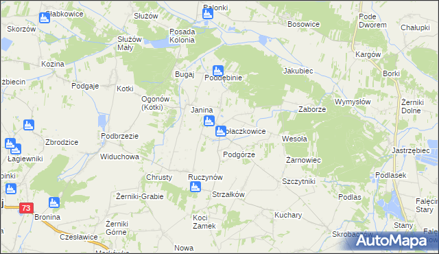 mapa Kołaczkowice gmina Busko-Zdrój, Kołaczkowice gmina Busko-Zdrój na mapie Targeo