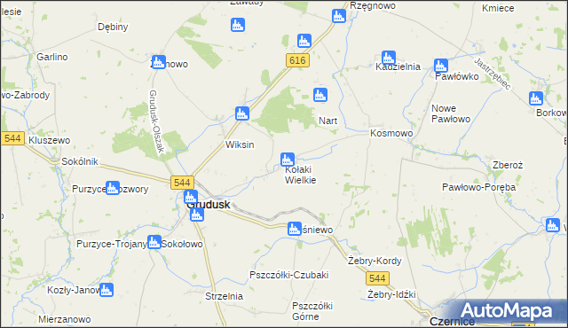 mapa Kołaki Wielkie, Kołaki Wielkie na mapie Targeo