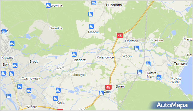 mapa Kolanowice, Kolanowice na mapie Targeo