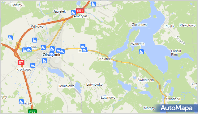 mapa Kołatek, Kołatek na mapie Targeo