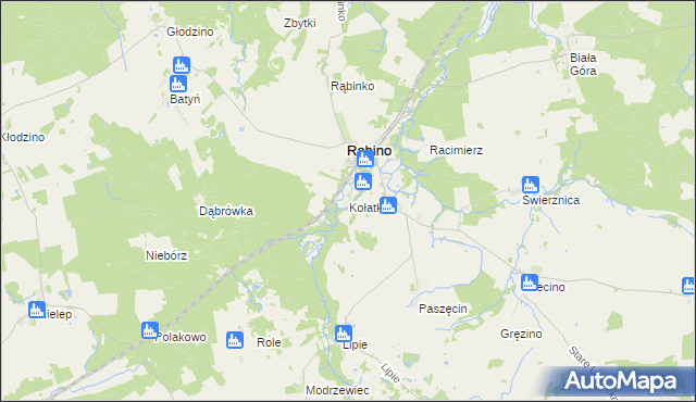 mapa Kołatka gmina Rąbino, Kołatka gmina Rąbino na mapie Targeo