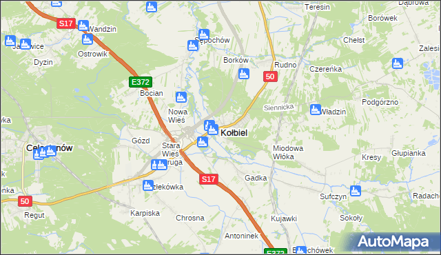 mapa Kołbiel, Kołbiel na mapie Targeo