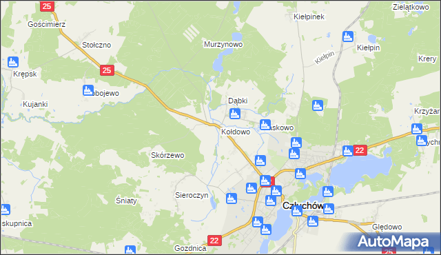 mapa Kołdowo, Kołdowo na mapie Targeo