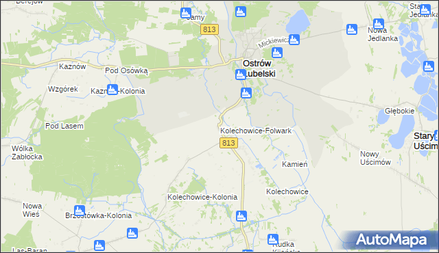 mapa Kolechowice-Folwark, Kolechowice-Folwark na mapie Targeo