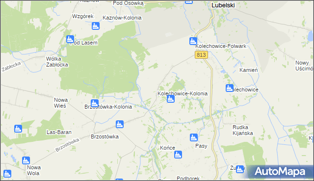 mapa Kolechowice-Kolonia, Kolechowice-Kolonia na mapie Targeo