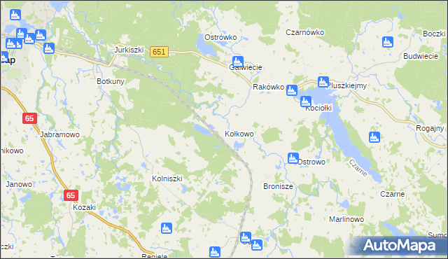 mapa Kołkowo, Kołkowo na mapie Targeo