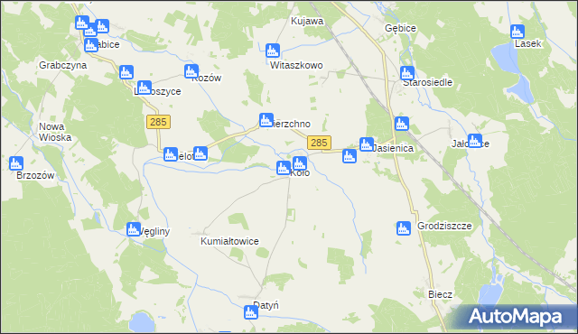 mapa Koło gmina Brody, Koło gmina Brody na mapie Targeo