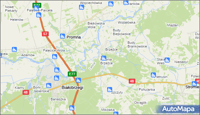 mapa Kolonia Brzeźce, Kolonia Brzeźce na mapie Targeo