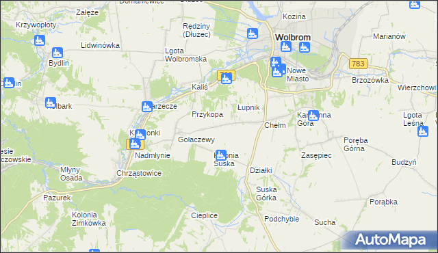 mapa Kolonia Chełmska, Kolonia Chełmska na mapie Targeo