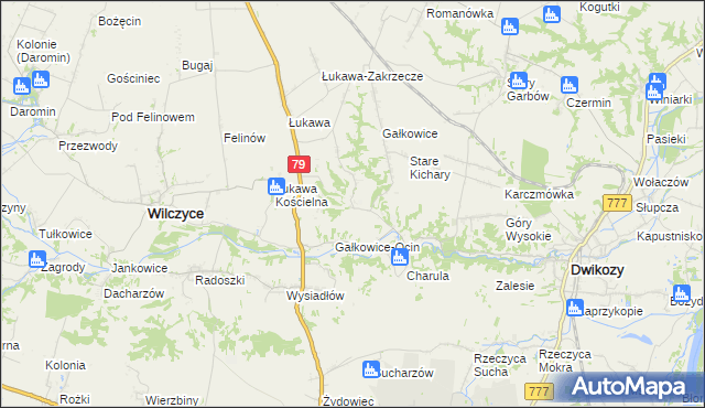 mapa Kolonia Gałkowice, Kolonia Gałkowice na mapie Targeo