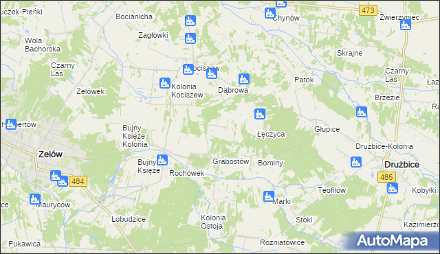 mapa Kolonia Grabostów, Kolonia Grabostów na mapie Targeo