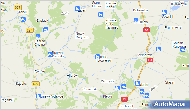 mapa Kolonia Hołowienki, Kolonia Hołowienki na mapie Targeo