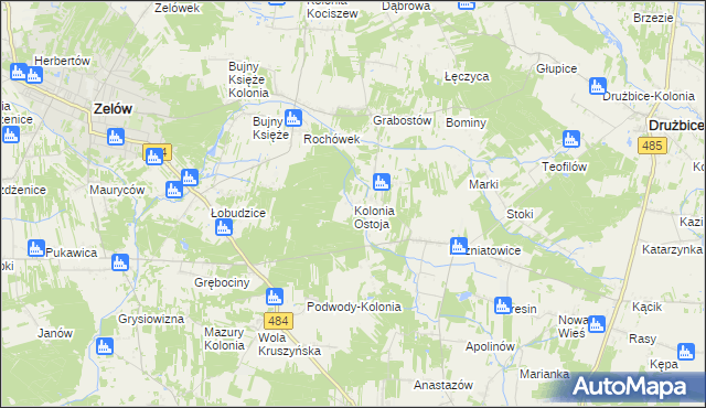 mapa Kolonia Ostoja, Kolonia Ostoja na mapie Targeo