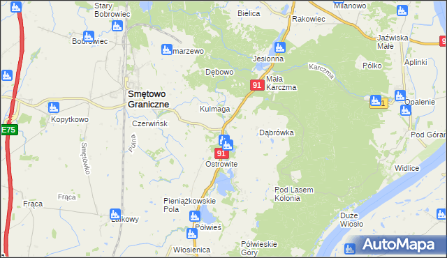 mapa Kolonia Ostrowicka, Kolonia Ostrowicka na mapie Targeo