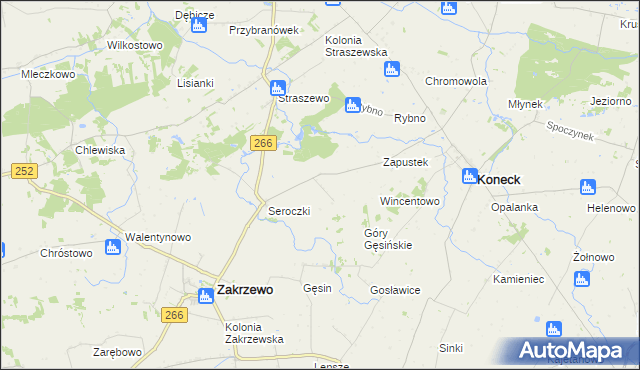 mapa Kolonia Serocka, Kolonia Serocka na mapie Targeo