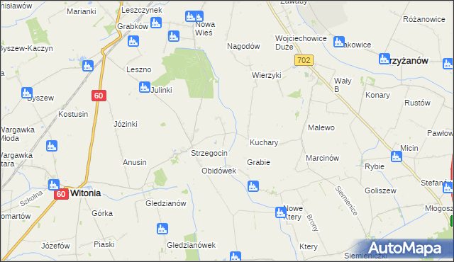 mapa Kolonia Strzegocin, Kolonia Strzegocin na mapie Targeo