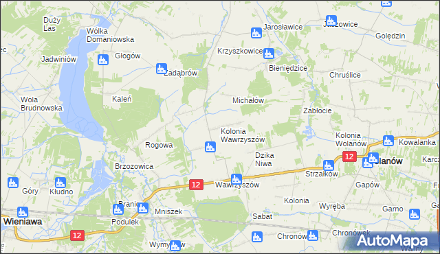 mapa Kolonia Wawrzyszów, Kolonia Wawrzyszów na mapie Targeo
