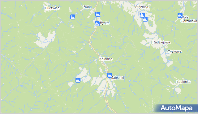 mapa Kołonice, Kołonice na mapie Targeo