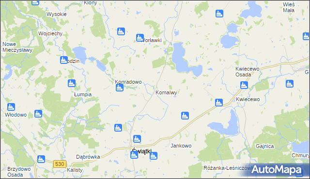 mapa Komalwy, Komalwy na mapie Targeo