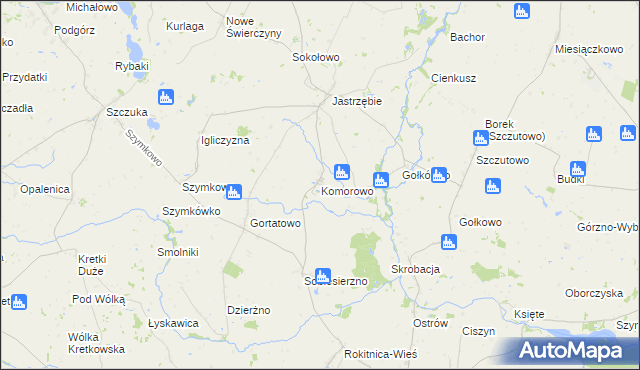 mapa Komorowo gmina Bartniczka, Komorowo gmina Bartniczka na mapie Targeo