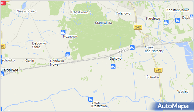 mapa Komorowo gmina Wyrzysk, Komorowo gmina Wyrzysk na mapie Targeo