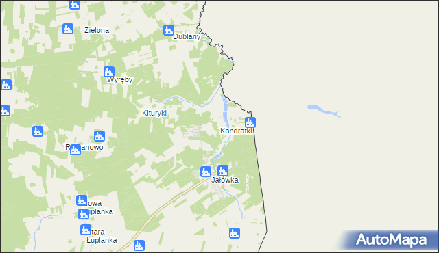 mapa Kondratki, Kondratki na mapie Targeo