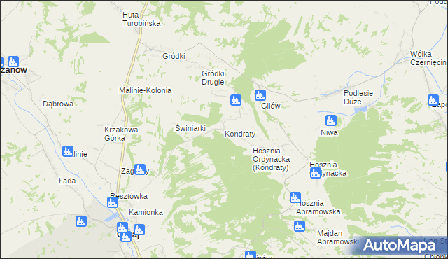 mapa Kondraty, Kondraty na mapie Targeo