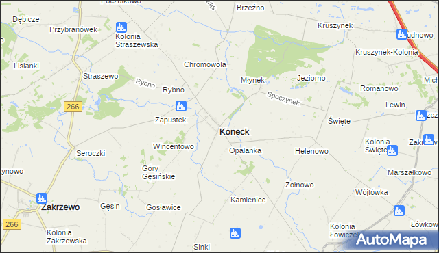 mapa Koneck, Koneck na mapie Targeo