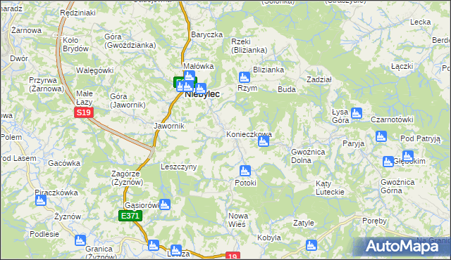 mapa Konieczkowa, Konieczkowa na mapie Targeo