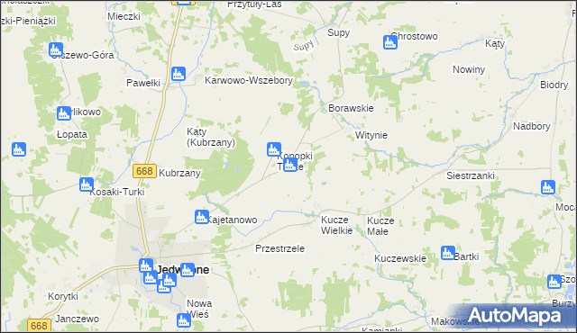 mapa Konopki Chude, Konopki Chude na mapie Targeo