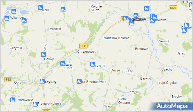 mapa Konopki gmina Radziłów, Konopki gmina Radziłów na mapie Targeo