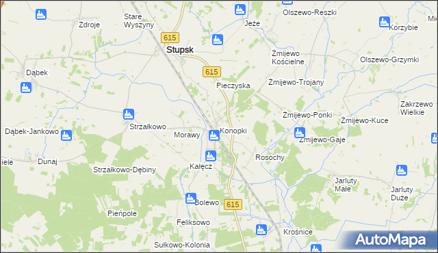 mapa Konopki gmina Stupsk, Konopki gmina Stupsk na mapie Targeo