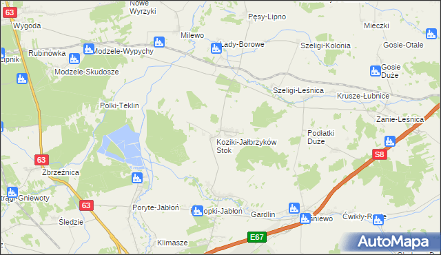 mapa Konopki-Jałbrzyków Stok, Konopki-Jałbrzyków Stok na mapie Targeo