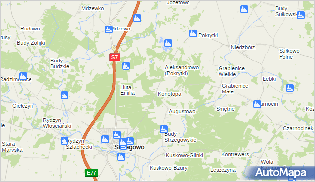 mapa Konotopa gmina Strzegowo, Konotopa gmina Strzegowo na mapie Targeo