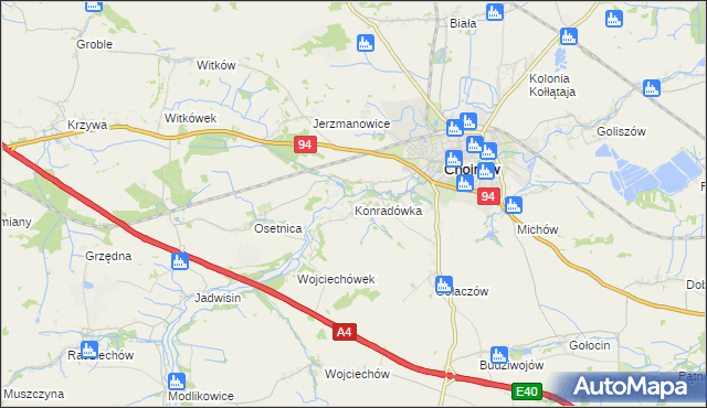 mapa Konradówka, Konradówka na mapie Targeo
