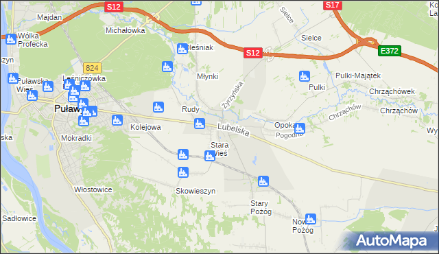 mapa Końskowola, Końskowola na mapie Targeo