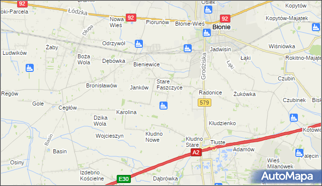 mapa Konstantów gmina Błonie, Konstantów gmina Błonie na mapie Targeo