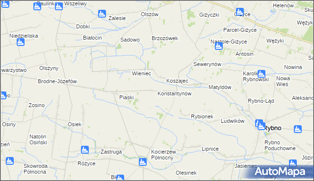 mapa Konstantynów gmina Kocierzew Południowy, Konstantynów gmina Kocierzew Południowy na mapie Targeo