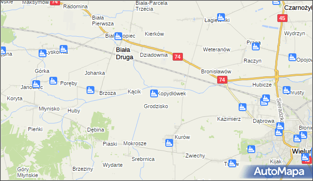 mapa Kopydłówek, Kopydłówek na mapie Targeo