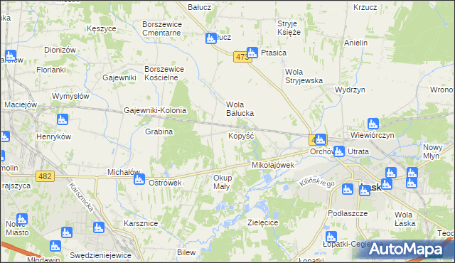 mapa Kopyść, Kopyść na mapie Targeo