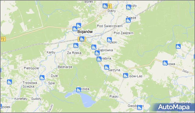 mapa Korabina, Korabina na mapie Targeo