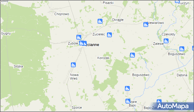 mapa Korczak, Korczak na mapie Targeo