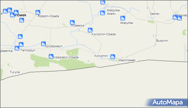 mapa Korczmin, Korczmin na mapie Targeo