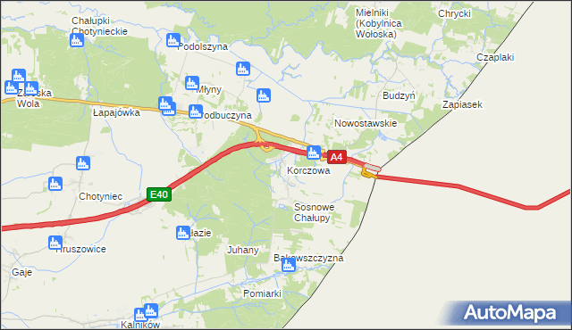 mapa Korczowa, Korczowa na mapie Targeo