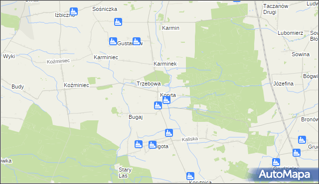 mapa Koryta gmina Raszków, Koryta gmina Raszków na mapie Targeo